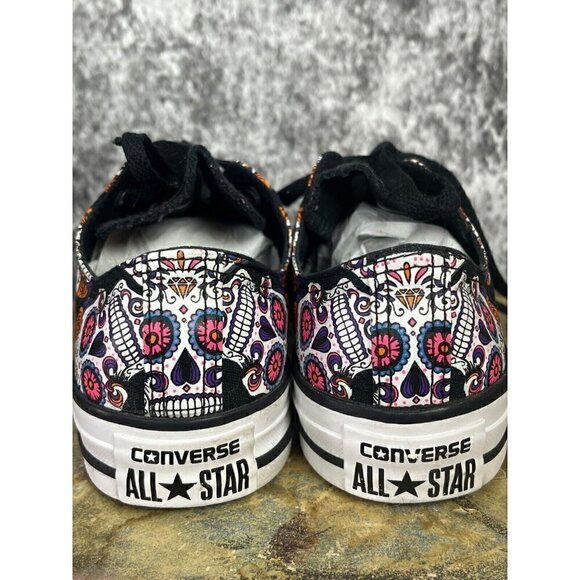Converse shoes Women 7 men 5 All Star Sugar Skull Black Day Of The Dead Sneakers - Picture 12 of 12